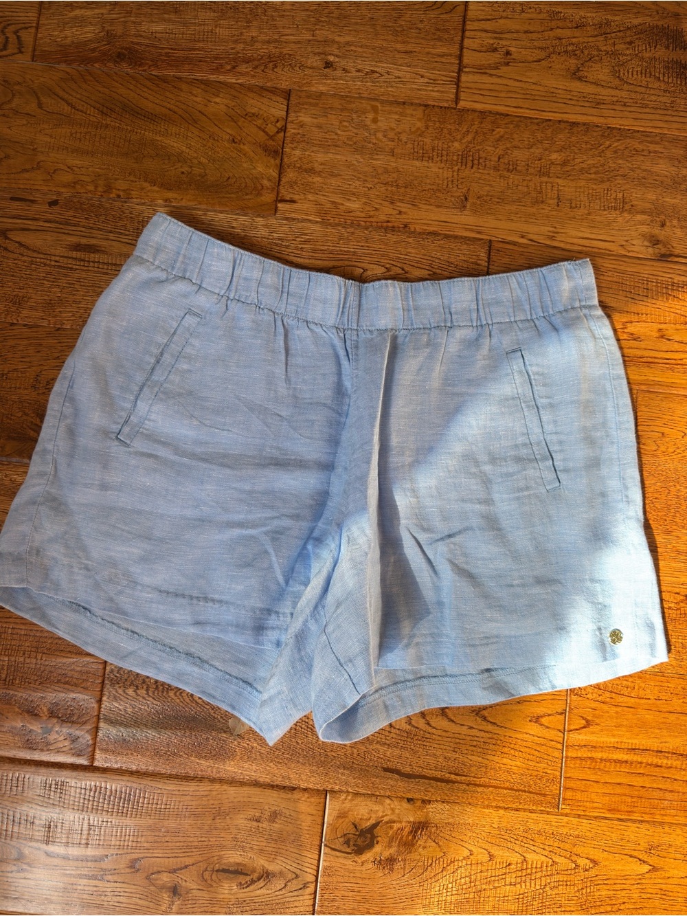 Lilly Pulitzer Sky Blue High-Waist Linen Shorts